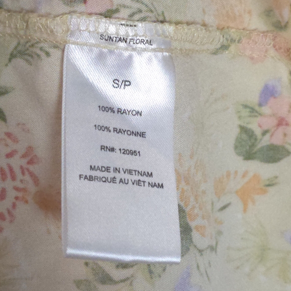 Wild Skye Tiered Floral Sundress S Suntan Flower Boho Mini Sleeveless Scoop Neck - Picture 3 of 6